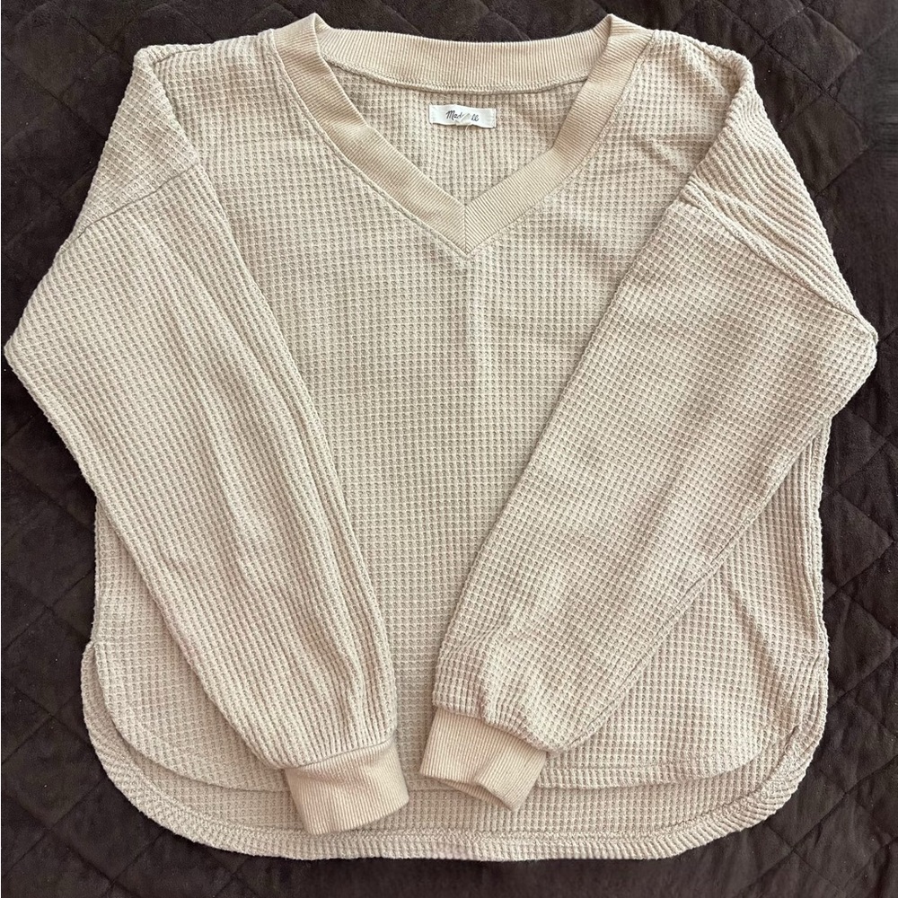 tan thermal long sleeve from madewell - size xs (oversized)!
